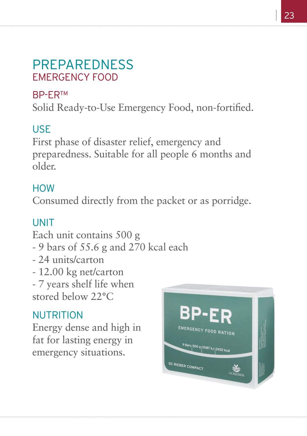 Emergency Ration BP-ER – Kompaktne, vastupidav, kerge hädaabinõu BP-ER