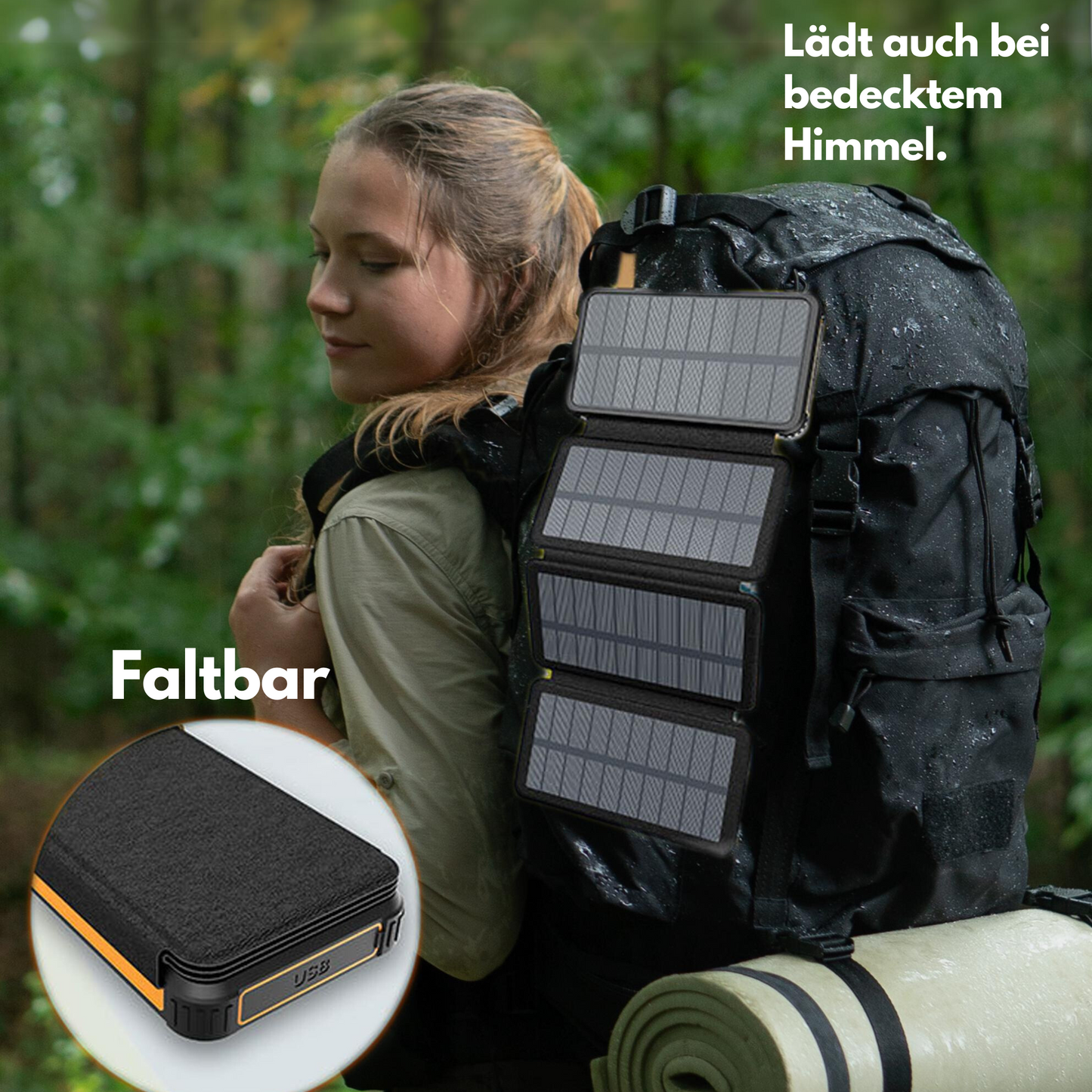 Solar Powerbank v2.0 mit USB-C Testsieger mit 25000mAh - Neues Modell